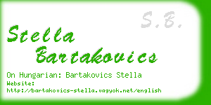 stella bartakovics business card